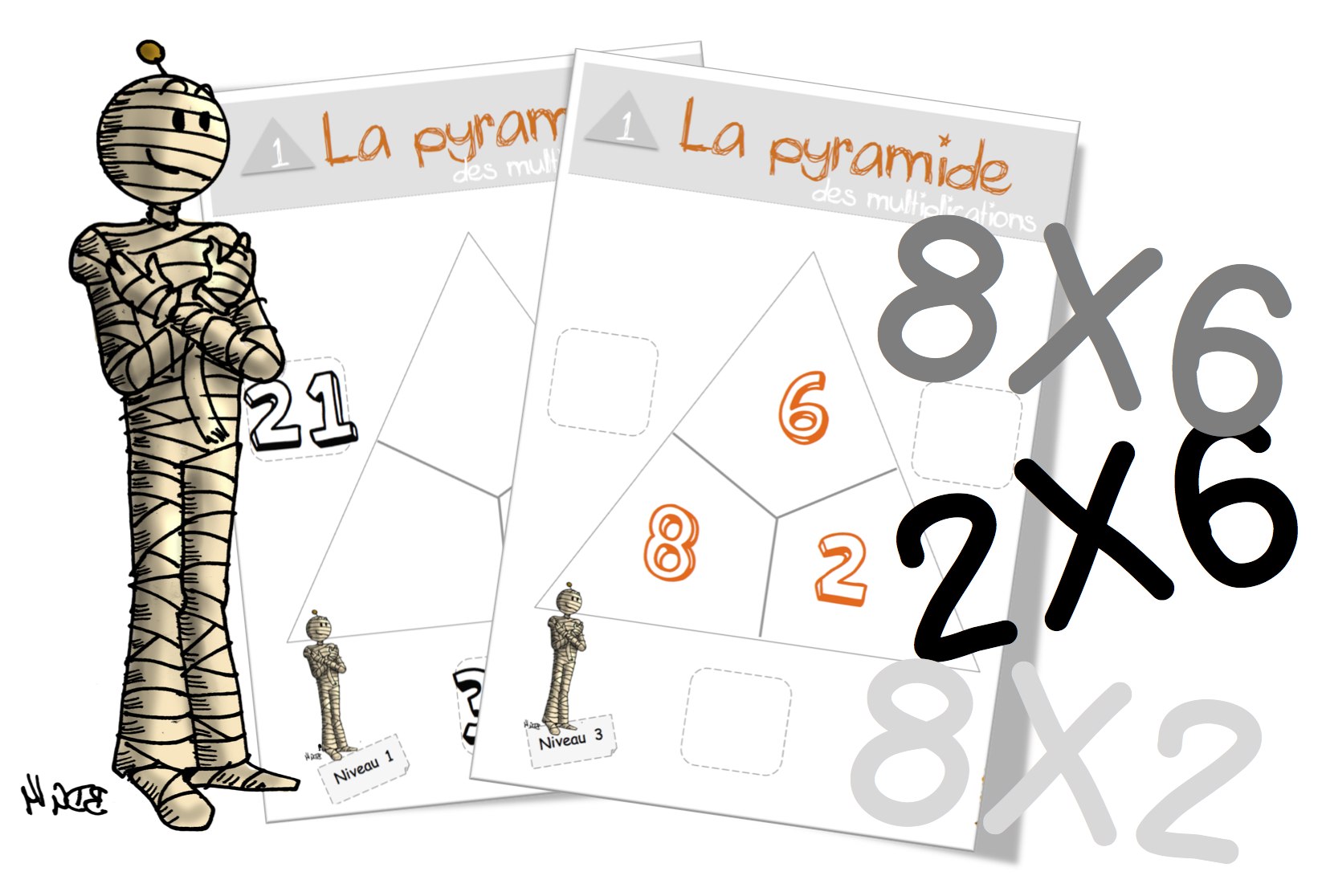 Jeu la pyramide des multiplications Bout de Gomme